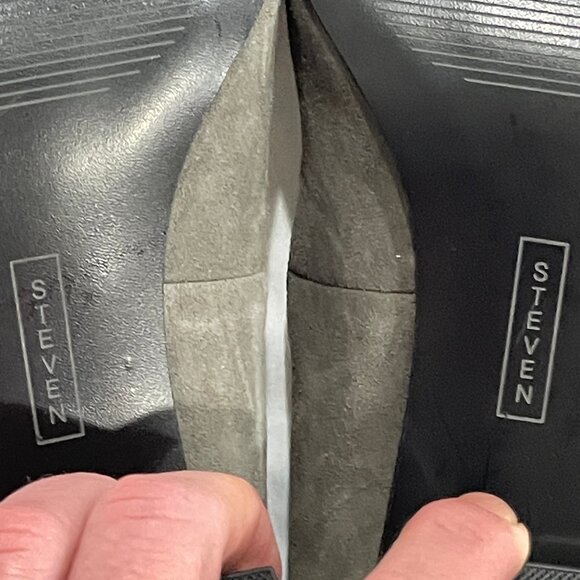 NWOB Womens Sz 8.5 Never worn Steven by Steve Madden Buena Gray 2.5" Suede Heels - Picture 8 of 14